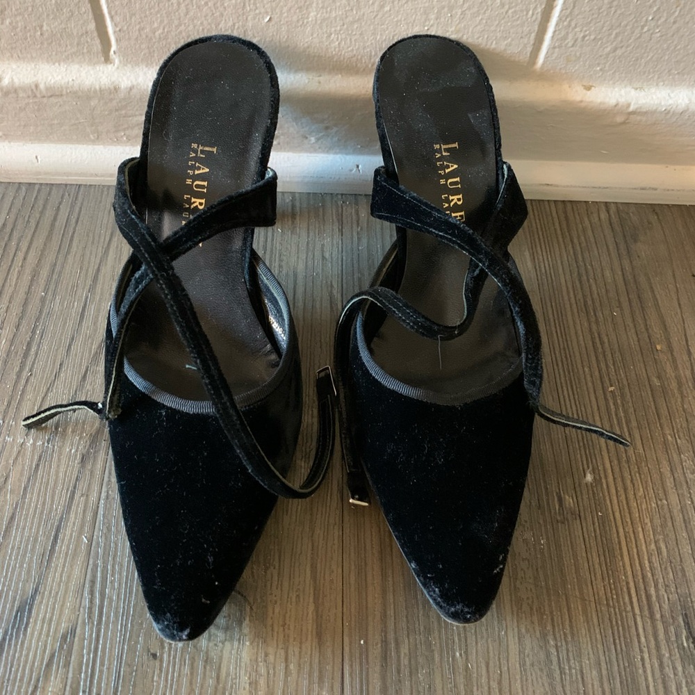 Ralph Lauren Black Velvet Heels